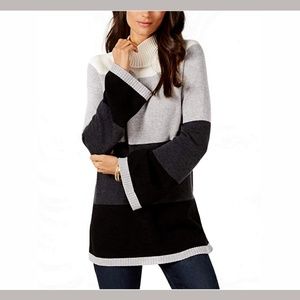 NWT Charter Club Flare Sleeve Color‎ Block Sweater
